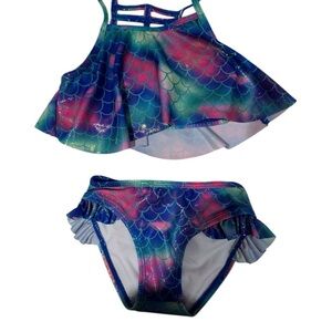 APPAMAN Kids Swim Bikini - Blue, Pink, and Green Irridescent - size 2 - NWT